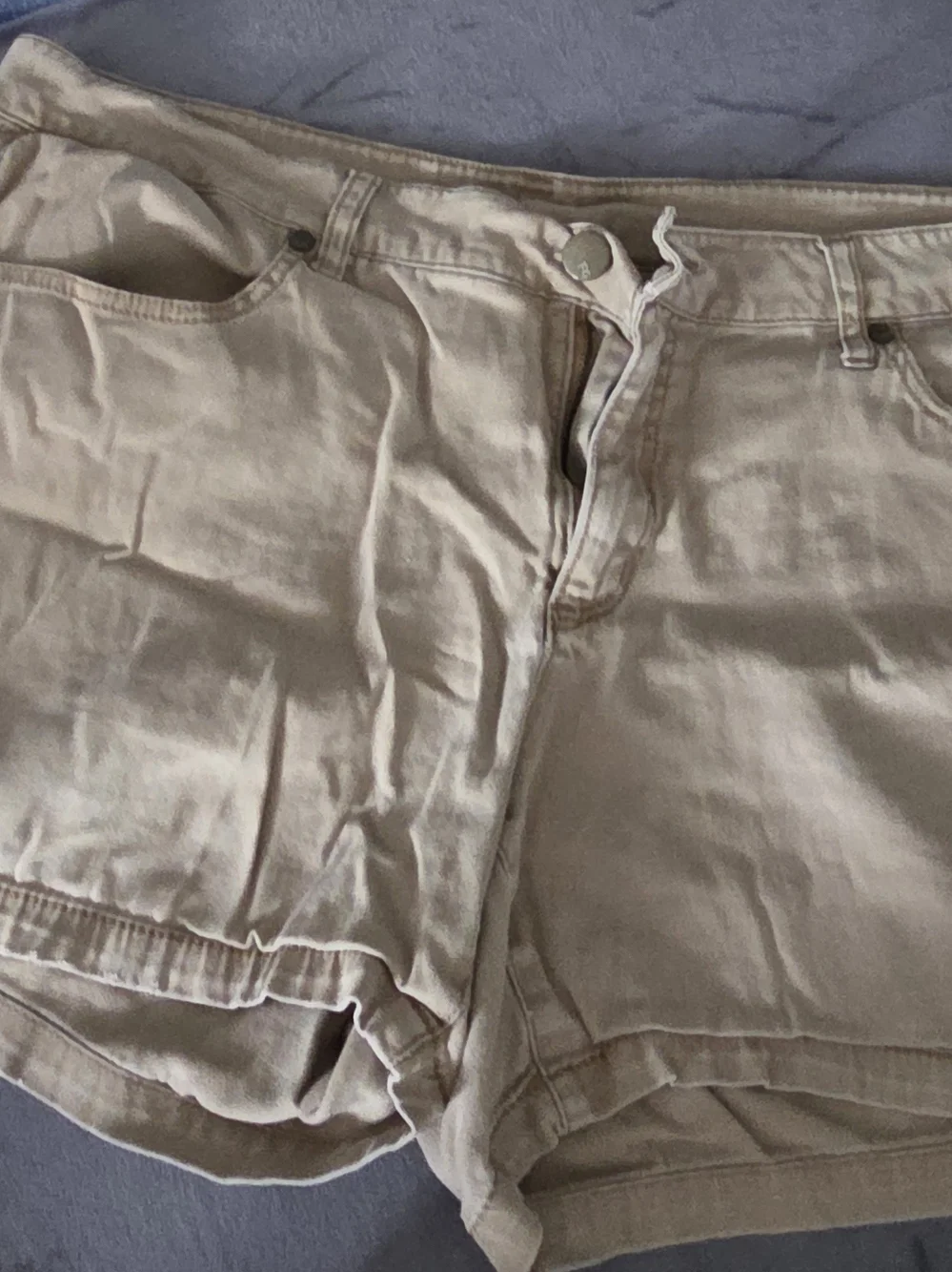 Women's Beige Cotton Blend Shorts